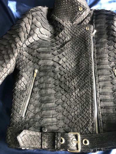 Ladies python leather jacket
