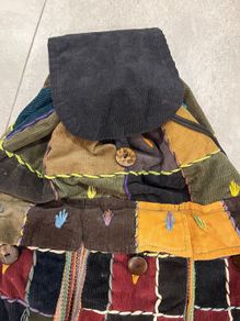 Handmade Patchwork Cotton Backpack Boho Peru Craft Vintage Ethnic Hippie Bag Unisex