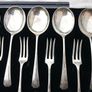 Antique Vintage Forks And Spoons Set Silver Plated, in Original Case Image 4