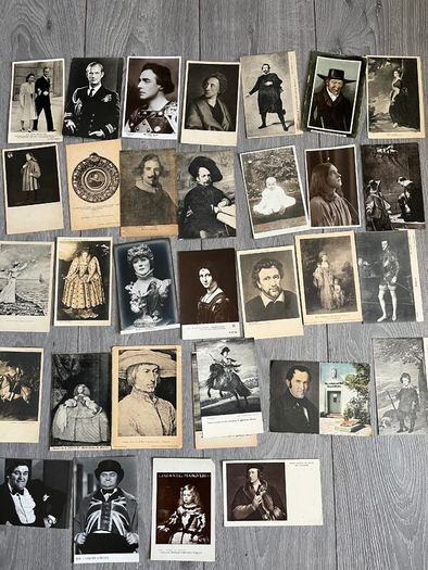 Vintage Portrait Postcards x 32. 3 for 1 euro or 10 quid the lot