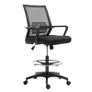 Drafting Chair Tall Office Chair Ergonomic Mesh Back with Adjustable Height and Footrest 360 Swivel, Black Image 2