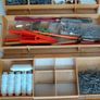 Vintage Rolykit storage box full with useful pieces plus books Image 4