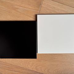 Black and off white (nacar) square tiles from 'Design Emporium'