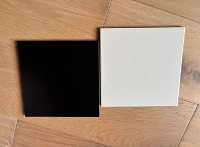 Black and off white (nacar) square tiles from 'Design Emporium'