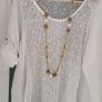 Boutique white cotton and lace long sleeve top - ONE SIZE (Fit 10-16UK) Image 10