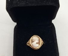 Vintage 9ct cameo ring