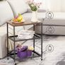 3 Tier Industrial Kitchen Cart with Storage, Vintage Microwave Oven Stand on Wheels, Rolling Bakers Rack with Metal Frame and 10 Hooks, Coffee Cart for Living Room Restaurant (FREE POSTAGE) Image 3