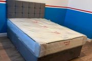 New Stylish Double 4ft, 4ft6 Divan Beds With Optional Drawers And Tufted Mattresses Instock. Multiple Headboard Options Available. Free Delivery