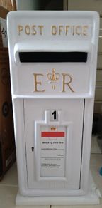 White Cast Iron Postbox (Lockable, Wedding)