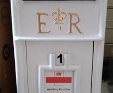 White Cast Iron Postbox (Lockable, Wedding)
