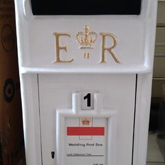 White Cast Iron Postbox (Lockable, Wedding)