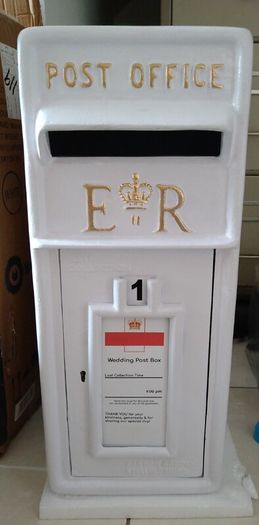 White Cast Iron Postbox (Lockable, Wedding)