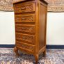 Vintage French Style Carved Oak Tallboy Image 3