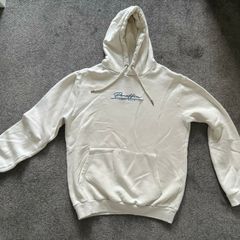 Men's White and Cream Hoodie