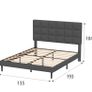 Double Bed Frame, Easy Assembly, Sturdy Wooden Slat Support, Upholstered Platform with Headboard, No Box Spring Needed, Gray Double Bed 135x190 Image 6
