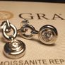 Rhodium Plated Sterling Silver Moissanite Drop Earrings Image 2