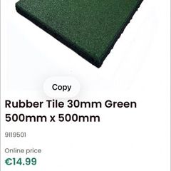 Rubber Tile 30mm Green 500mm x 500mm