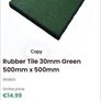 Rubber Tile 30mm Green 500mm x 500mm Image 7