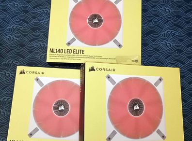 3x Corsair ML140 LED Elite (Red) 140mm PWM fans