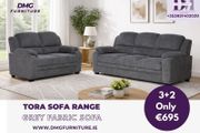New 3+2 Grey Fabric Sofa On Sale
