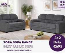 New 3+2 Grey Fabric Sofa On Sale