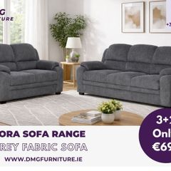 New 3+2 Grey Fabric Sofa On Sale