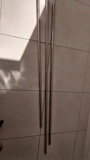 3 sets curtains and 3 curtain poles