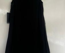 DKNY Leather Front Dress Asymmetric Design