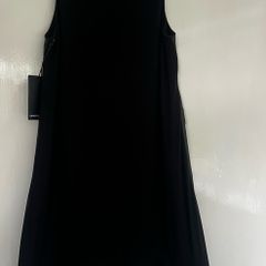 DKNY Leather Front Dress Asymmetric Design