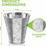 Pack of 12 Galvanised Iron Metal Flower Pots in Weather Resistant Metal for Indoor or Outdoor Use, Ideal for Plants, Herb Collection, Flowers and Shrubs Image 5
