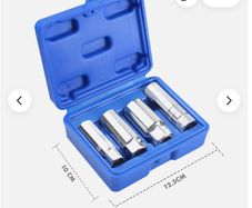 Goodyear 4pc Spark Plug Socket Set With Rubber Plug Retention External Hex