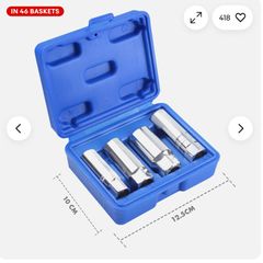 Goodyear 4pc Spark Plug Socket Set With Rubber Plug Retention External Hex