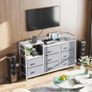 Chest of Drawers Bedroom, 8 Fabric Drawers, Light Grey, 30x132x88cm Image 7