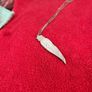 silver feather pendant and chain Image 4