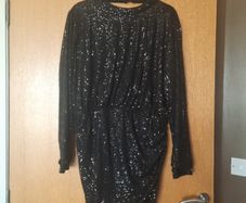 Backless sequin black dress