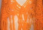 Orange handmade crocheted shawl