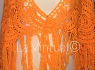 main image for ad Orange handmade crocheted shawl