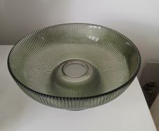 Raised glass dish - suitable for serving food or for flower arrangements
