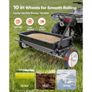 Tow Behind Lawn Spreader with Aeration Spikes, 0.81m Spreading Width, Broadcast Spreader with Universal Hitch, Garden Seeder & Soil Aerator with 100lbs Capacity & 10 in Tires for ATVs UTVs Image 2