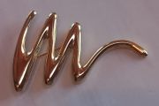 Gold tone squiggle brooch, in style of Tiffany and Co, D18 post 3e