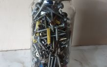 Handy man Jar of screws nails etc.