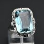 Stunning Antique Art Deco Aquamarine Ring Image 3