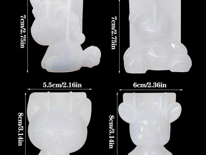 4 Pcs 3D Animals Epoxy Resin Mould Silicone Crystal Epoxy Casting Mold DIY Crafts Tool for Handmade Candle, Resin Crafts (FREE POSTAGE)