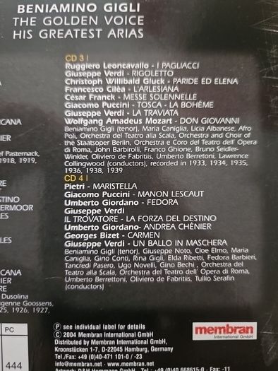 Beniamino Gigli 4CD Boxset  - The Golden Voice  / His Greatest Arias