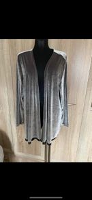 Via Appia Cardigan cover up velvet grey/silver tone size UK20 EU48 Postage included
