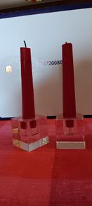 Pair of Glass Candle Holders