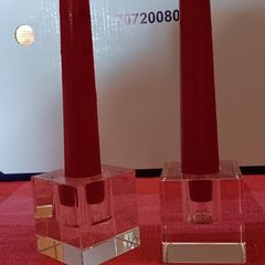 Pair of Glass Candle Holders