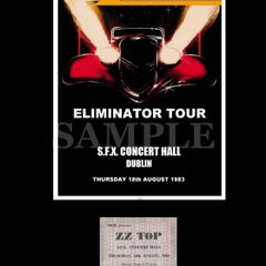 ZZ TOP concert poster+ticket S.F.X Hall Dublin 1983 A3 size replica
