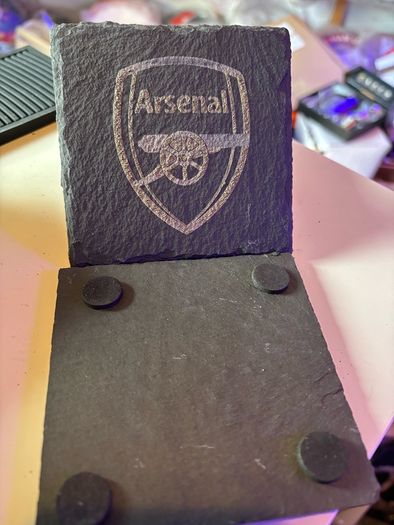 arsenal black slate coasters 6 pack