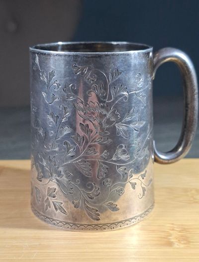 Solid Silver Victorian silver christening mug
